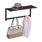 Relaxdays - porte - manteaux mural avec rangement, penderie � 5 pat�res, couloir & salle de bain, m�tal, ...
