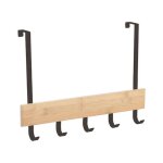 Msv - porte manteaux, pat�re 5 crochets enoa noir & bambou