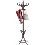 Costway - porte - manteau sur pied avec 12 crochets en bois massif pour manteaux chapeaux parapluie 51 ...