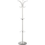 Fijalo - portemanteau sur pied en mtal blanc avec socle en marbre 36x175 cm