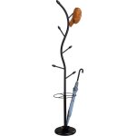 Idimex - porte - manteaux 6 crochets triana en mtal et bois, noir
