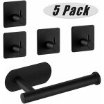 Porte papier toilette auto - adhesif, devidoir papier toilette et 4 pices crochets adhsifs, acier inox ...