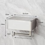 Porte - papier toilette avec boîte à lingettes humides en acier inoxydable - sans perçage - avec étagère ... Porte - papier toilette avec boîte à lingettes humides en acier inoxydable - sans perçage - avec étagère ...