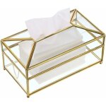 Porte - papier toilette bo�te � mouchoirs rectangulaire en verre transparent, bo�te de rangement d�corative ...
