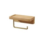 Porte papier toilette double installation bois massif htre drouleur support papier wc mural auto - ...