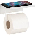 Porte - papier toilette avec �tag�re desulo wenko support mobile ou lingettes humides, fixation sans ...