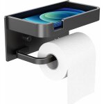 Porte papier toilette mural adhesif, withosent porte rouleau papier toilette wc avec tablette, aluminium ...