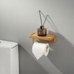 Porte papier toilette mural en bois - support papier toilette mural esthtique - porte rouleau papier ...