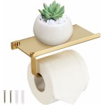 Porte papier toilette mural avec etag�re de t�l�phone - derouleur papier en acier inox pour salle de ...