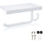 Porte - papier toilette mural, hicoosee support papier toilette avec plateforme de rangement pour salle ...