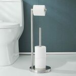 Porte papier toilette sur pied en acier inoxydable 304 support de porte - rouleaux de papier avec stockage ...