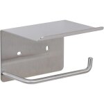 Porte papier toilette avec tablette adhesif, support papier rouleau sans percage acier inox , derouleur ...