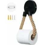 Porte papier toilette wc corde support en bois vintage derouleur porte rouleau papier toilette murale ...