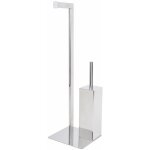 Porte - papier wc sur pied poli en acier inox mod. zeus