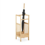 Porte - parapluies en bambou design naturel lgant support bois avec 2 poignes hxlxp: 64 x 25 x 26, ...
