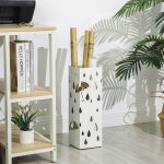 Porte - parapluie en m�tal, porte - parapluie carr� avec bac d'�gouttage et 4 crochets, 15, 5 x 15, 5 ...