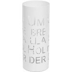 Porte - parapluie rond 55cm motif �criture en m�tal blanc avec bac r�cup�rateur d'eau 040004919