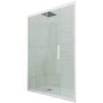 Porte parois de douche coulissante 100 cm blanc matt niche deco