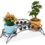 Relaxdays - porte - plantes, 3 marches, escalier  fleurs antique, intrieur et extrieur, fer, hlp 21 ...