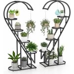 Porte - plante en forme de c?ur Étagère à fleurs à 5 niveaux en fer robuste et crochet de suspension, ... Porte - plante en forme de c?ur Étagère à fleurs à 5 niveaux en fer robuste et crochet de suspension, ...