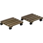 Outsunny - porte plante à roulettes - support de pots de fleurs à roulettes - lot de 2 - bois sapin pré ... Outsunny - porte plante à roulettes - support de pots de fleurs à roulettes - lot de 2 - bois sapin pré ...