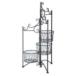 Porte pots pliable 3 pots 3 hauteurs - l 48, 9 x p 43, 5 x h 97, 8 cm - fer - livraison gratuite