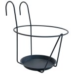 Porte pot soucoupe crochet 25cm anthracite - louis moulin