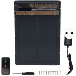 Porte de poulailler automatique, avec d�tecteur de lumi�re, minuterie, t�l�commande, �cran led, aliment�e ...