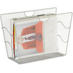 Porte - revues en maille m�tal porte - journaux trieur en maille tress�e hxlxp: 27 x 39 x 17 cm, argent ...