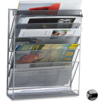 Porte - revues mural porte - journaux porte - magazines 6 casiers hxlxp: 40 x 32 x 10 cm , argent - relaxdays ...
