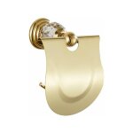 Porte rouleau papier toilette brillant avec rabat et distributeur papier wc avec couvrture finition or ...