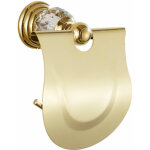 Porte rouleau papier toilette brillant avec rabat et distributeur papier wc avec couvrture finition or ...