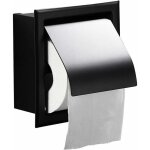 Porte - rouleau de papier toilette encastr� noir mat en acier inoxydable