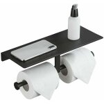 Porte rouleau de papier toilette hygi�nique sans per�age avec etag�re de t�l�phone portable support mural ...
