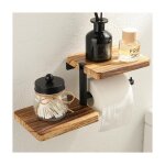 Porte - rouleau de papier toilette, support mural avec étagères pour le rangement, double étagère en ... Porte - rouleau de papier toilette, support mural avec étagères pour le rangement, double étagère en ...