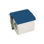 Porte rouleau papier wc mural mdf & inox bleu fonc msv