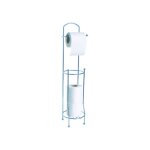 Porte rouleau papier wc réserve sur pied chromé gris msv Porte rouleau papier wc réserve sur pied chromé gris msv