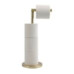 Porte rouleau papier wc sur pied acier or msv