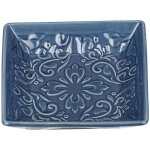 Porte savon cramique  relief, porte savon blanc cordoba, cramique, 2, 5x10, 5x10, 5 cm, bleu fonc ...