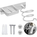 Porte s�che cheveux, fer � lisser support de porte s�che cheveux mural en aluminium, avec range - c�bles ...
