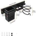 Porte s�che cheveux, support seche cheveux et lisseur, support de lisseur aluminium, support mural pour ...