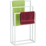 Relaxdays - porte - serviettes, 3 barres, acier, h x l x p : 82, 5 x 46 x 21 cm, support sche - draps ...