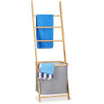 Relaxdays - porte - serviettes bambou panier à linge échelle à poser barreaux sac à linge hxlxp: 139 ... Relaxdays - porte - serviettes bambou panier à linge échelle à poser barreaux sac à linge hxlxp: 139 ...