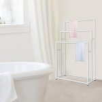 Porte - serviettes debout 75 x 25 x 110 cm - grand porte - serviettes sur pied � 3 niveaux pour s�cher ...