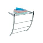 Porte serviettes & tagre murale en acier chrom msv