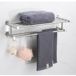 Porte - serviettes �tag�re murale en acier inoxydable �paissi de salle de bain 50cm
