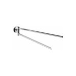Wenko - porte serviette mural salle de bain cuba, 2 barres porte serviette rotatives, zinc, 60x5x13. ...