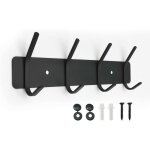 Kinsi - porte - serviette - pat�re murale avec 4 tringles de suspension, noire, 30 cm