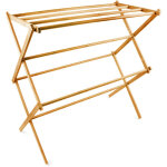 Relaxdays - porte - serviettes pliant en bambou hxlxp: 73 x 74 x 36 cm schoir linge pliant support pliable ...