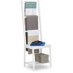 Relaxdays - porte - serviettes portant range - serviettes bain valet de chambre chaise de lit sdb bambou ...